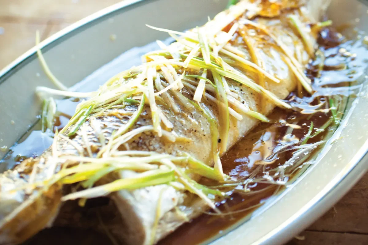 whole steamed fish