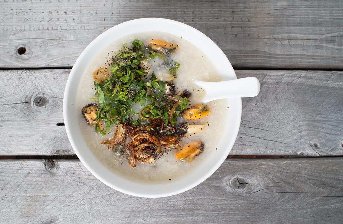 Chao Ha (Acorn barnacle porridge)