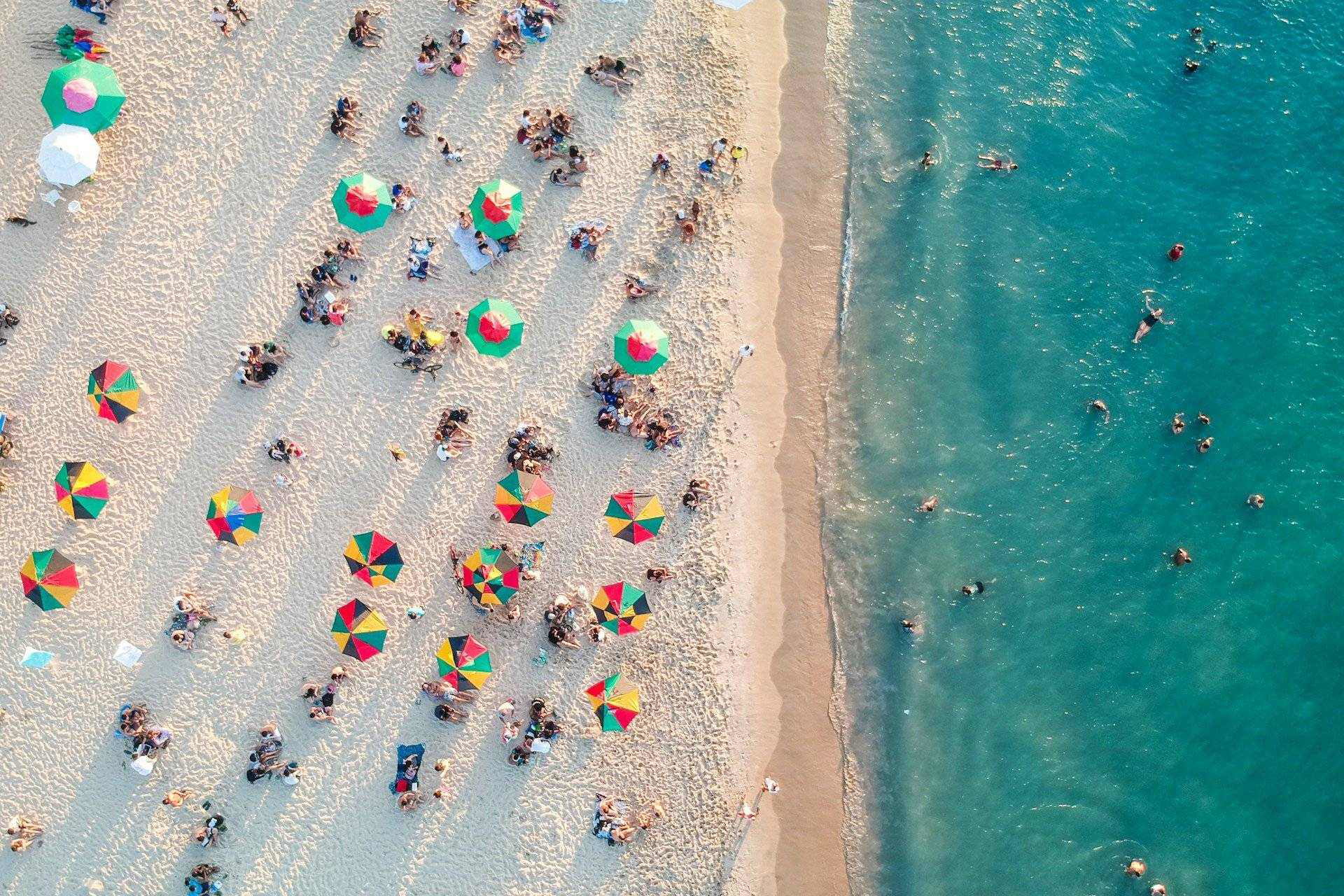 Beach Crowded in Central - Central Vietnam